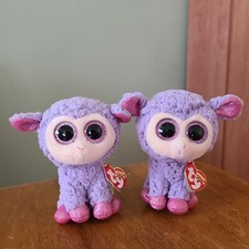 Ty Beanie Boos Lavender Lamb 6" Plush Purple Sparkle Eyes With Tags Lot 2 Easter