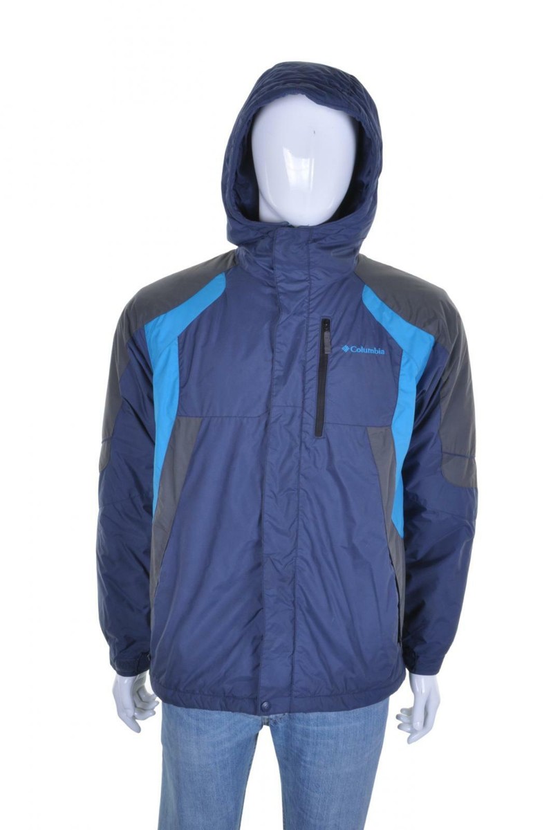 COLUMBIA Vintage 90s Puffa Jacket S Blue Hooded Waterproof Padded