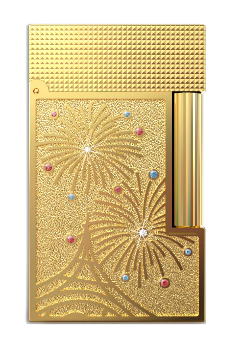 S.T. Dupont Gold Firework Line 2 Perfect Ping Haute Lighter