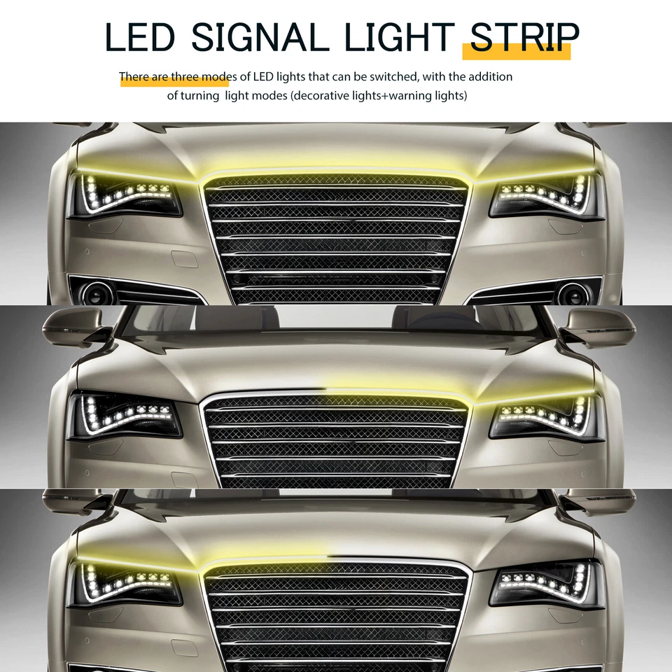 Tira dinámica de luz LED DRL para Alfa Romeo Giulia Giulietta 70" intermitente Foto 4 de 4