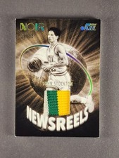 2021-22 Panini Noir Newsreels #NWJ-JST John Stockton /25 Patch Game Used