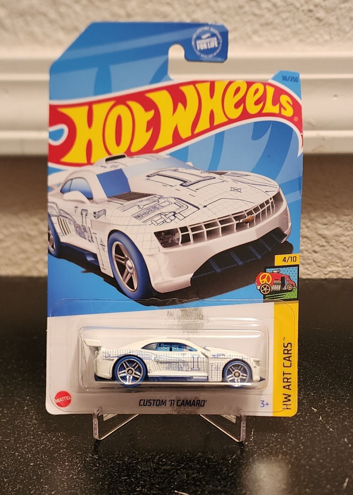 Hot Wheels Custom '11 Camaro White #36 - 2023 HW Art Cars