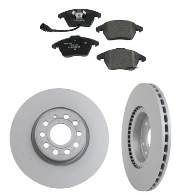 2 Zimmermann Front Disc Rotors Textar Brake Pad Set Kit for Audi TT Quattro
