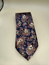 Disney Mickey Mouse 100% Silk Tie Necktie Vintage Iconic Paisley Made in USA