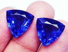 Natural Blue Sapphire Excellent Cut 18 Ct Certified Pair Loose Gemstone PB05