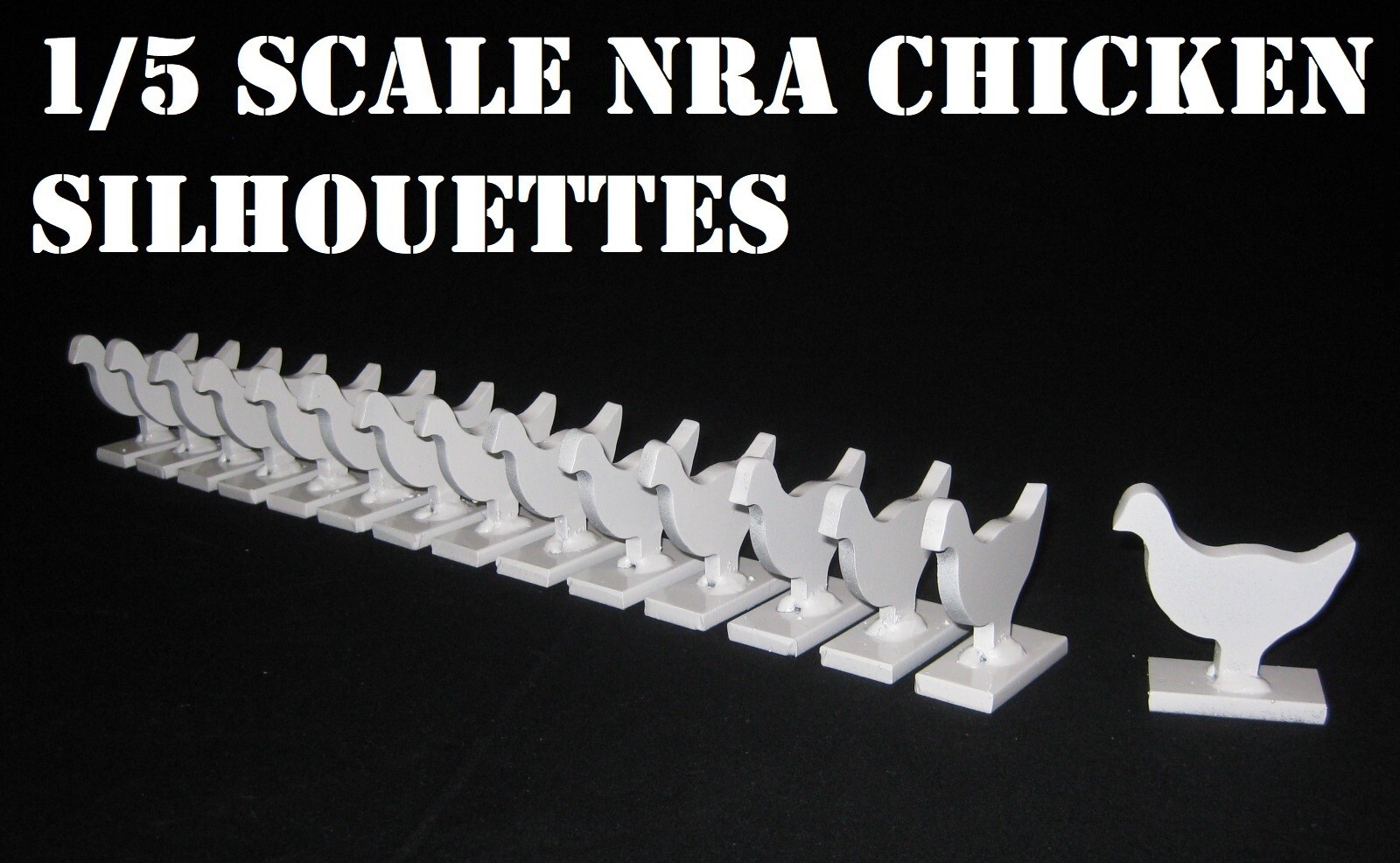 1/5 Sc. NRA Silhouette Knock-over Shooting Targets - 20 pc. Steel ...
