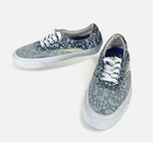 Vans Ultra Cush Lace Up Sneakers Blue Gray paisley white soles Womens Sz 10-10.5