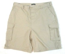Lands' End Cargo Shorts Beige Khaki Sz 40 Cotton Summer Casual Mens CBX17