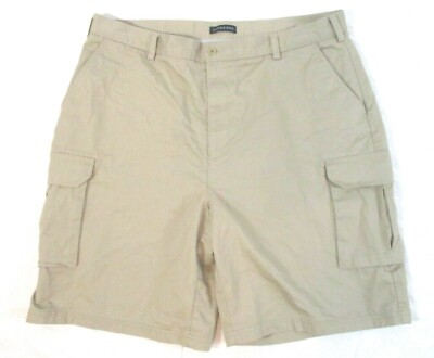Lands' End Cargo Shorts Beige Khaki Sz 40 Cotton Summer Casual