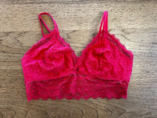 SOMA Intimates Ultra Pink Solid SMALL Embraceable Enchanting Lace Bralette NEW