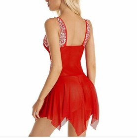 Women's Santa Sexy Lingerie Open Front Babydoll Christmas Chemises Nightwear US
