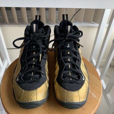 nike little posite pro black and gold