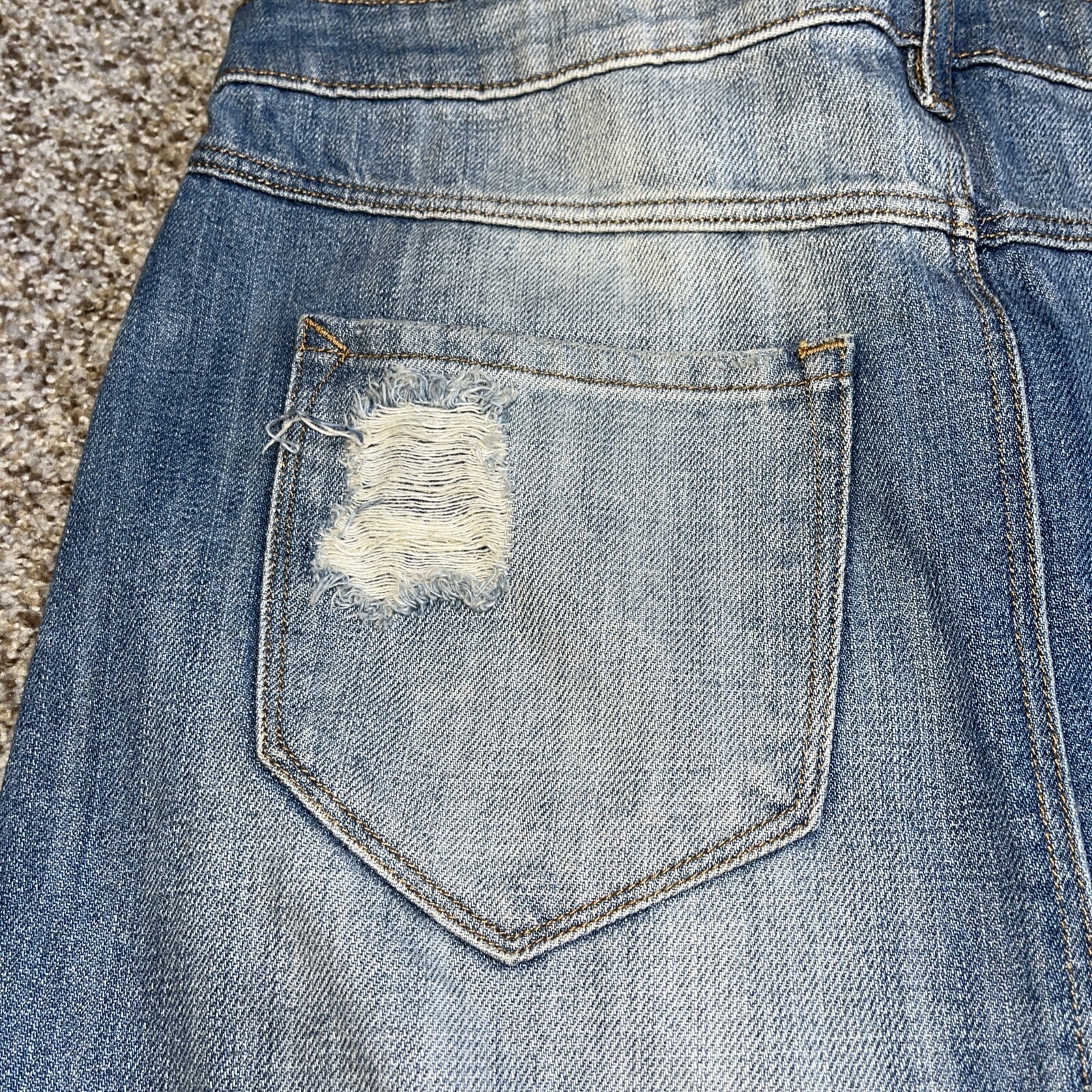 Hidden Jeans Denim Skirt Womens Size L Button Front Distressed Waist 34 - View 14