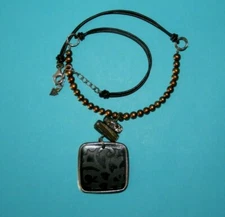 Sterling Silver Bronze Silpada  Pearl Etched Shell Necklace #N1803  [042GCM]