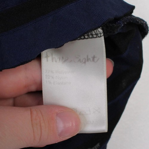 Womens Phase Eight Navy Blue Textured Short Sleeve Top – UK 14 - 第 8/8 張圖片