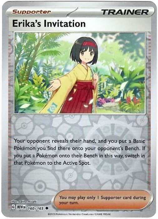 Pokémon - 151 -  Erika's Invitation - 160/165 - Reverse Holo - NM/M