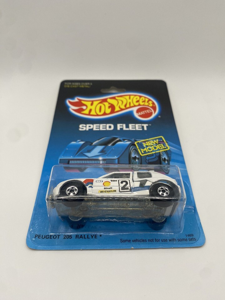 1989 Hot Wheels Peugeot 205 Rallye Speed Fleet New Model Long Card (BW) eBay
