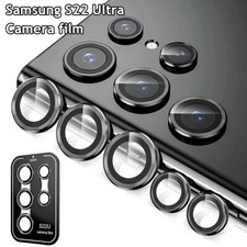 For Samsung Galaxy S22 Ultra 9H Tempered Glass Metal Camera Lens Protector/  
