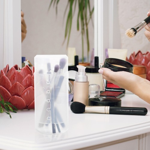 3 Stück Wasserdichte Kunststoff Klar Reise Make-up Pinsel Halter Damen