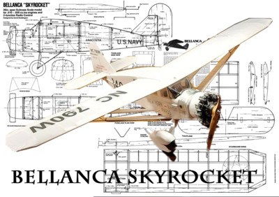 Bellanca Skyrocket 2ch Sport Scale 26'' WS RC Airplane Laser Cut Balsa Short Kit