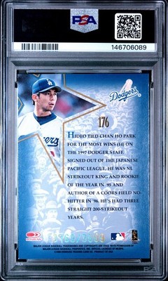 ★ Nomo mania★ PSA 9 MINT 1998 LEAF HIDEO NOMO #176 DODGERS FRACTAL FOUNDATION
