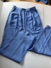 St. John Collection Marie Gray Santana Knit Pants 8 Blue Coastal Grandmother