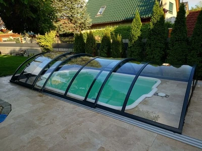 Gfk Schwimmbecken Poolüberdachung,Poolhalle, Poolabdeckung 850x345x115 - Bild 1 von 4