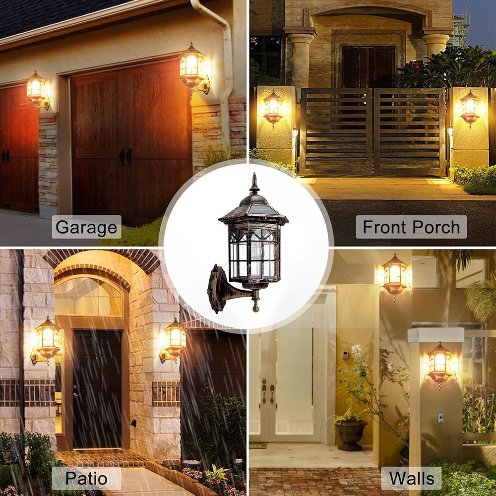 Solar Wall Lanterns Outdoor Waterproof LED Solar Deck Fence Lights 2 Pack New