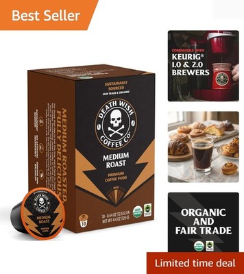 - Single Serve Pods - Medium Roast - Made with USDA Certified Organic - 10 Co...