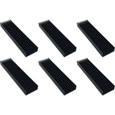 Aluminum Heatsink 100x25x10mm 6 PCS Black Radiator Cooler LED Power Amp