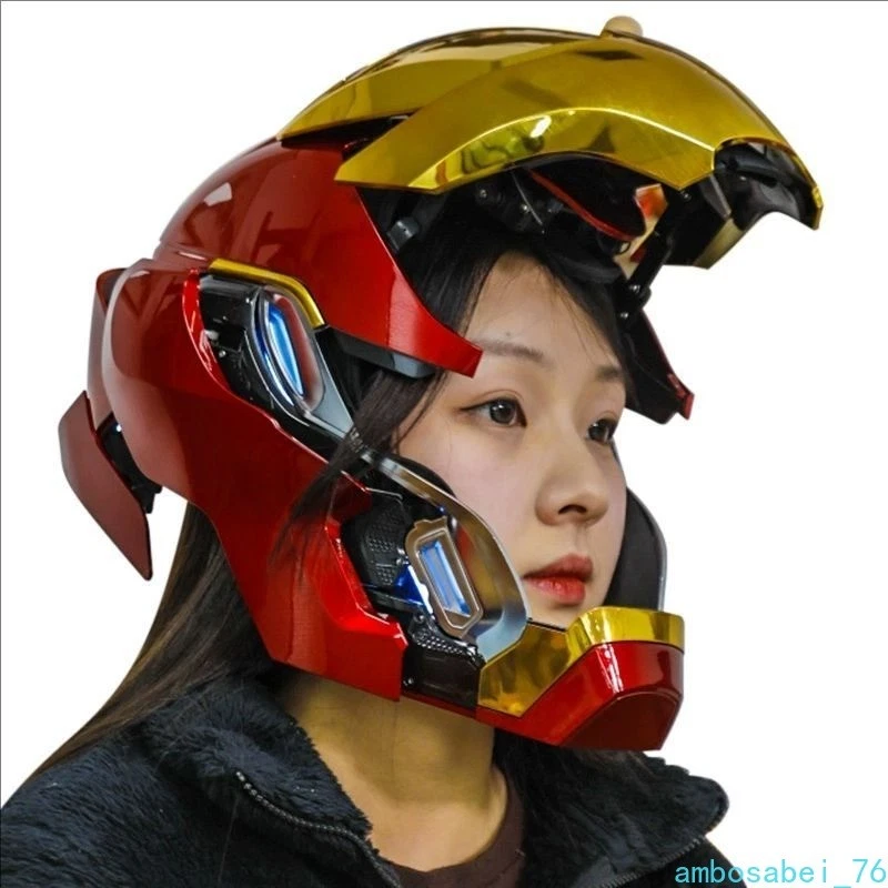 Iron Man activado por voz portátil tecnología avanzada premium sombreros cómic de Halloween Foto 4 de 4