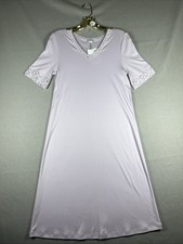 Hanro Moments NW Women  s XS US 2/4 Night Gown Sleep Robe Lavender Purple Lace