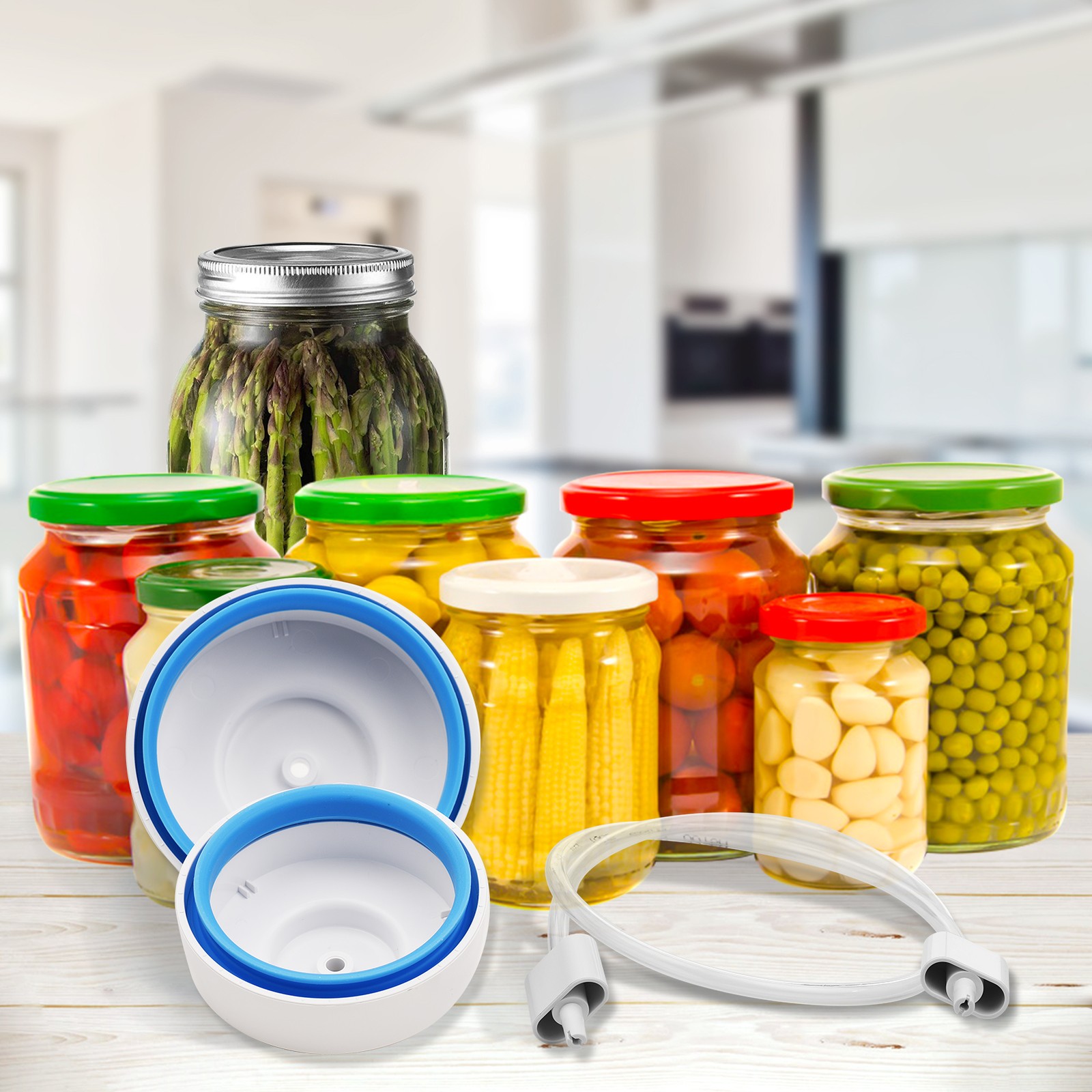 Mason Jar Vacuum Sealer Vacuum Sealing Kit With Hose Jar Opener Manual Vacuum Pu