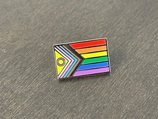 Small Progress Pride Flag Enamel Pin - LGBTQIA+ Ally Accessory (0.75")