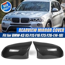 For BMW X5 F15 X4 F26 X3 F25 2014~18 Carbon Black Snap-On Side Mirror Cover Cap