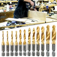 Power Tools Tap Drill 12pc Compound Tap HSS Screw M8x1.25mm Thread Metric New )