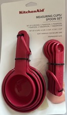Kitchen Aid Measuring Cups and Spoon Set Pink/Magenta/Hibiscus