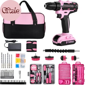 Cordless Drill Set 220 Pcs, 21V Power Drill with Tool Kit, Storage Bag, Electric