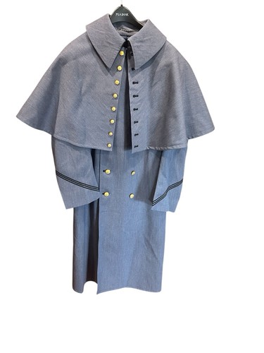 West Point Men’s Gray Double Breasted Cape Military Coat Cadet Store VTG USMA - Picture 2 of 7