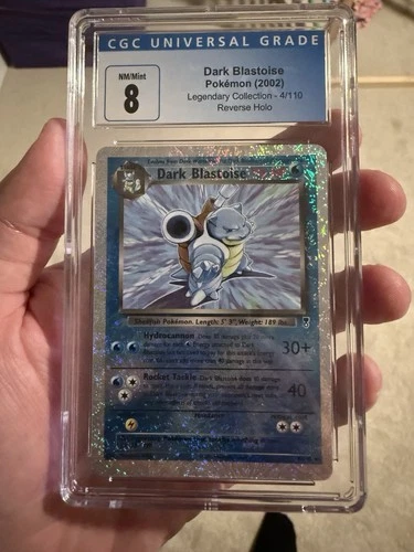 Dark Blastoise CGC 8 Legendary Collection Reverse Holo Pokémon Card 4/110 2002