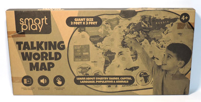 Smart Play Interactive Talking USA Map Kids Giant Size Mat 2ft x 3ft, NEW SEALED