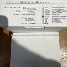 Emtek 5100WUS26 Llave en Perilla Huevo Perilla Bloqueo Puerta Perilla Juego Cromo Pulido