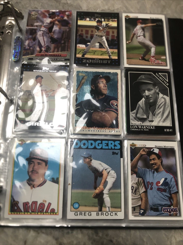 171 tarjetas de béisbol en carpeta años 70-2010 (sin ventas individuales) estado decente  Foto 3 de 4