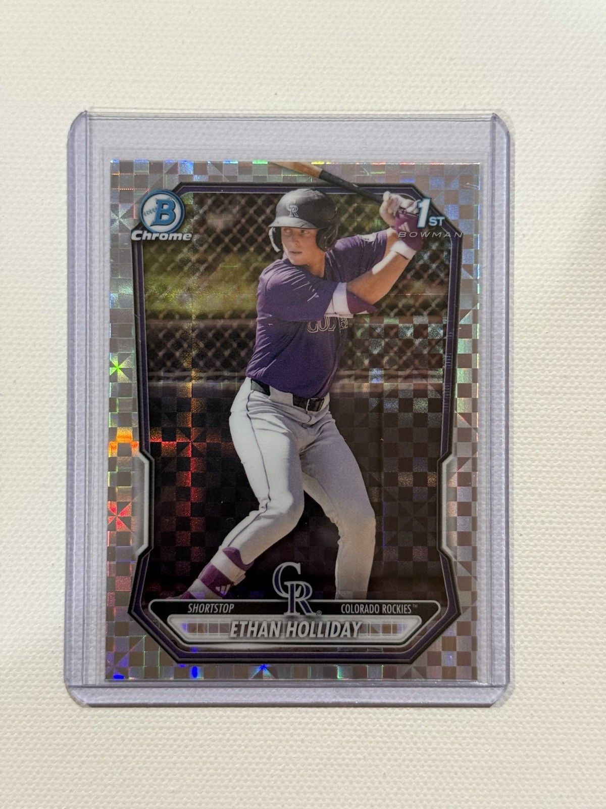 2026 Bowman Ethan Holliday 1st Bowman Chrome X-Fractor BCP-1 Rockies