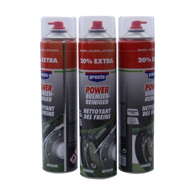 Brake Cleaner Power Presto 3 x 600 ml Spray Can Brake Spray Parts Cleaner