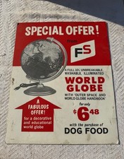 RARE Original Vintage Farm Supply FS Feed Advertising Dealer Promo Sign Dog Food
