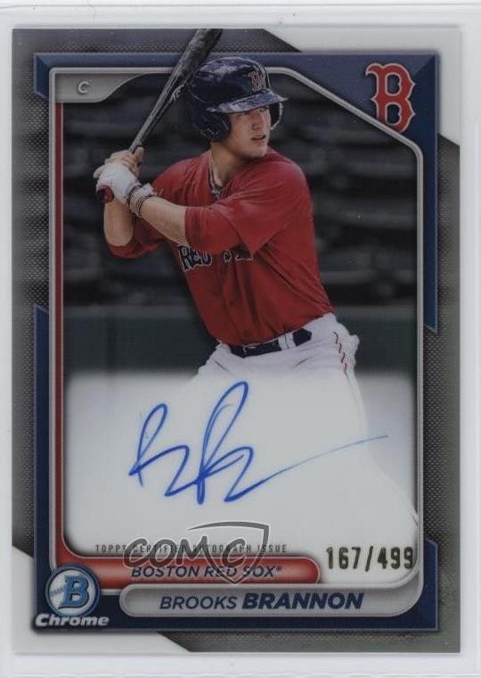 2024 Bowman Chrome Prospect Refractor 167/499 Brooks Brannon #CPA-BB Auto 17hv