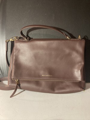Rockport brown folding crossbody leather bag