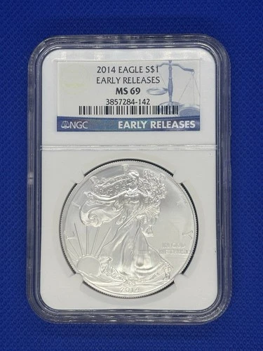 2014 $1 American Silver Eagle Coin MS69 NGC