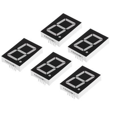 5Pcs Common Cathode 7 Segment 10 Pin 1 Digit 3V LED Display Digital Tube White